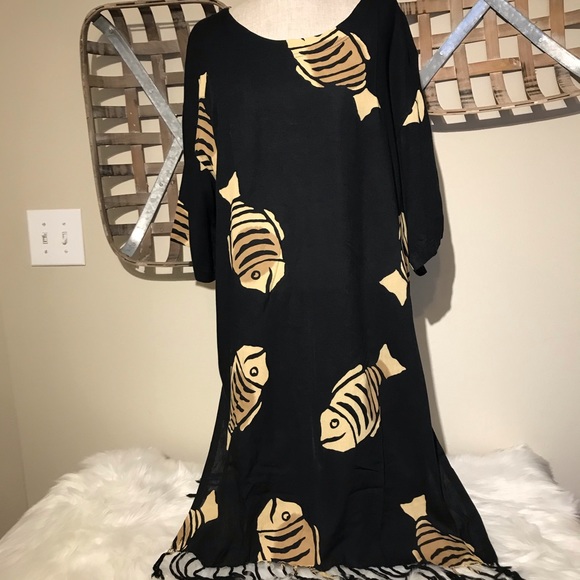 Rain Resort Wear Fish Print Swim Cover Up - Picture 8 of 9